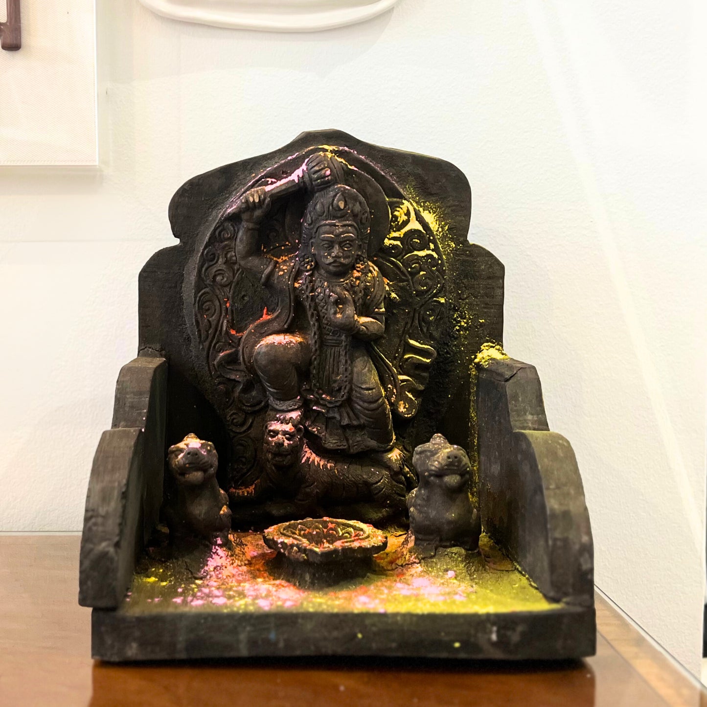 antique wooden hanuman shrine/altar