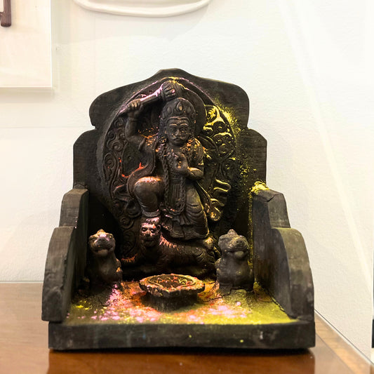 antique wooden hanuman shrine/altar