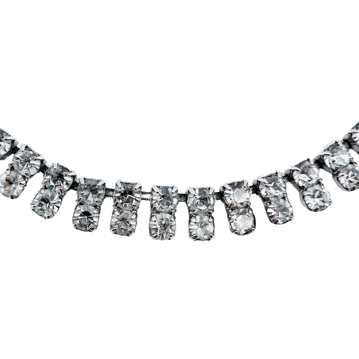 vintage 1960's diamanté double row necklace