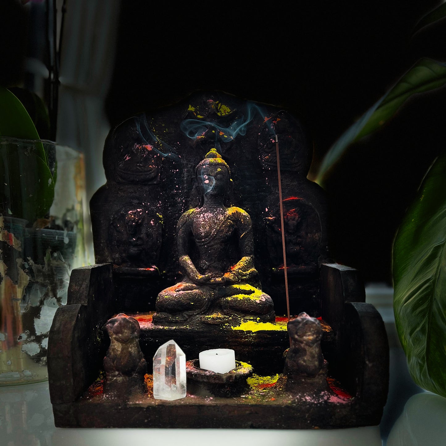 antique wooden buddha shrine/altar