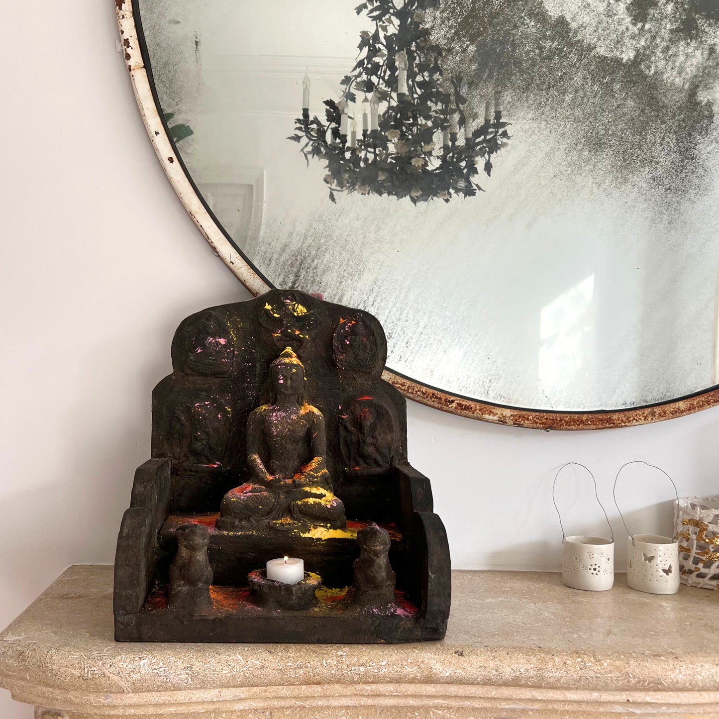 antique wooden buddha shrine/altar