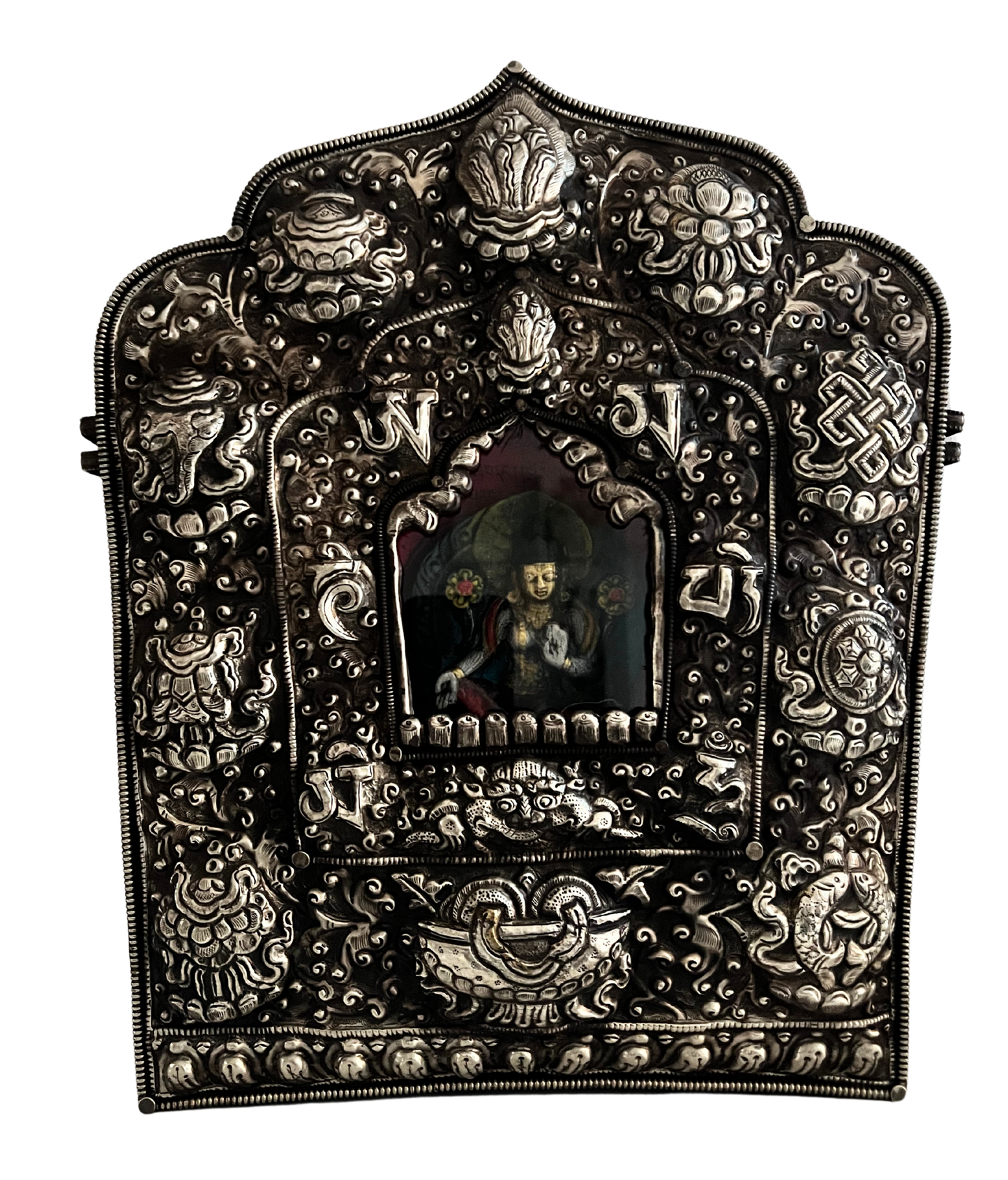 Antique Tibetan Buddha walking shrine/prayer box