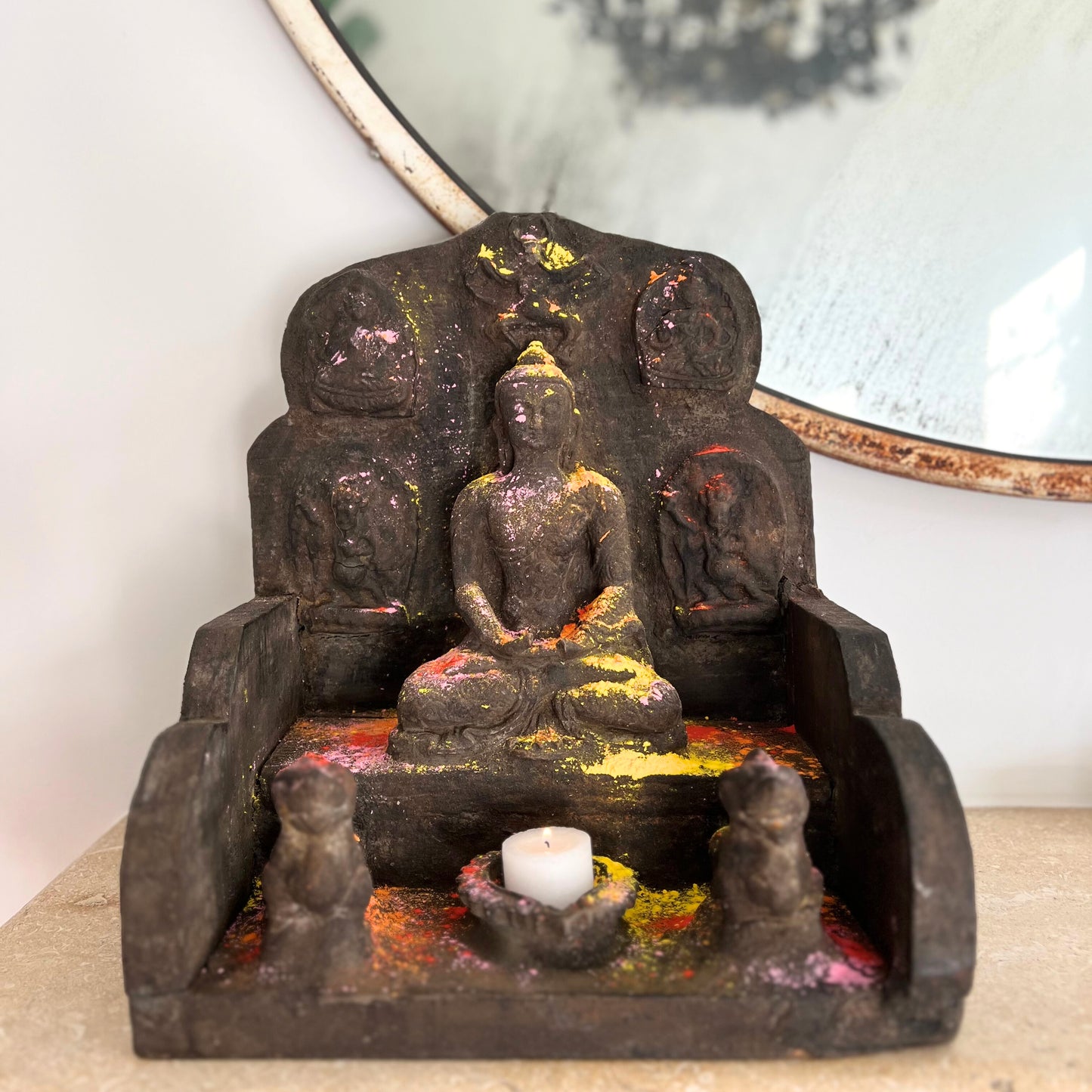 antique wooden buddha shrine/altar