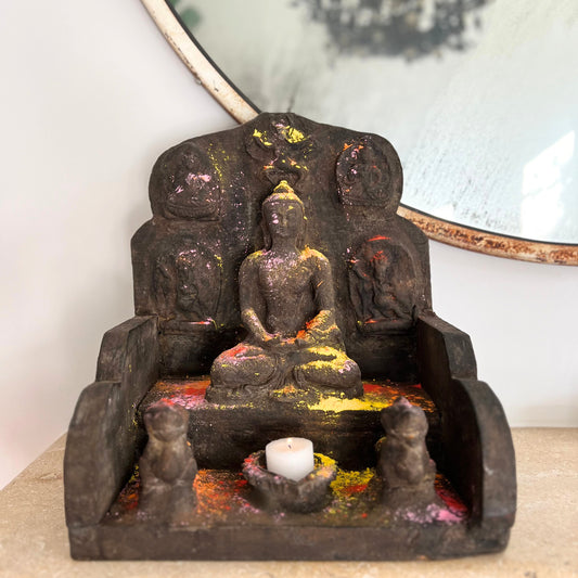 antique wooden buddha shrine/altar