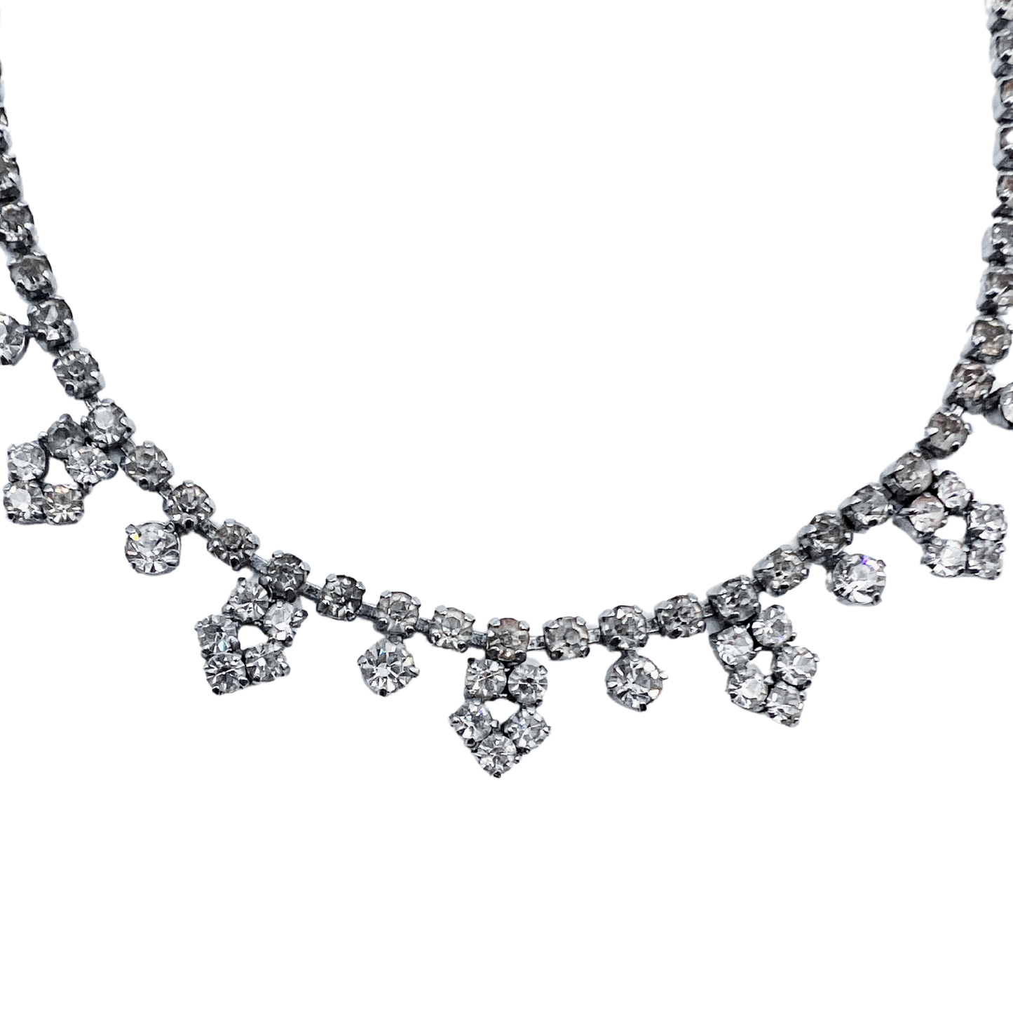 vintage 1950's diamanté necklace with droplet detail