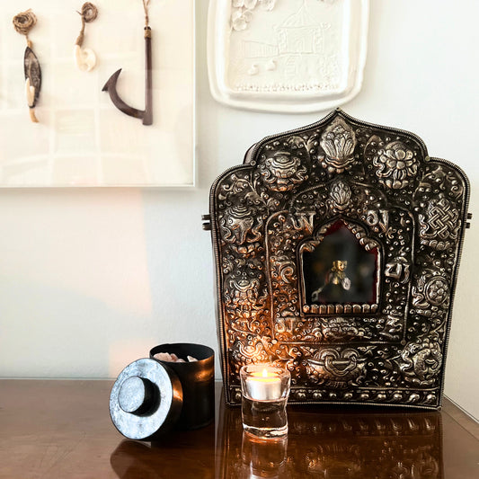 Antique Tibetan Buddha walking shrine/prayer box