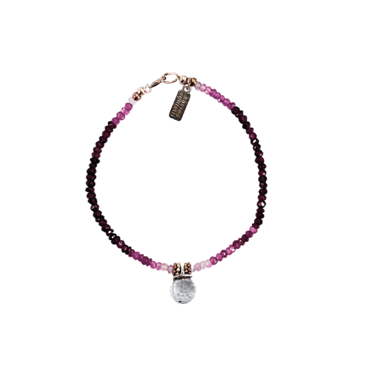 Rainbow collection: precious ruby bracelet with rainbow globe