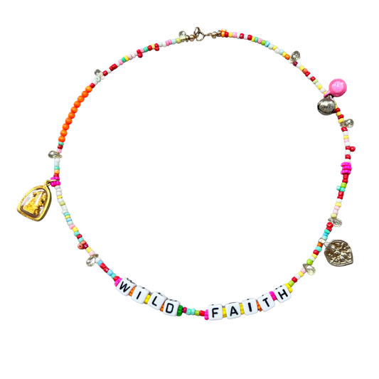 confetti necklace - wild faith (short)