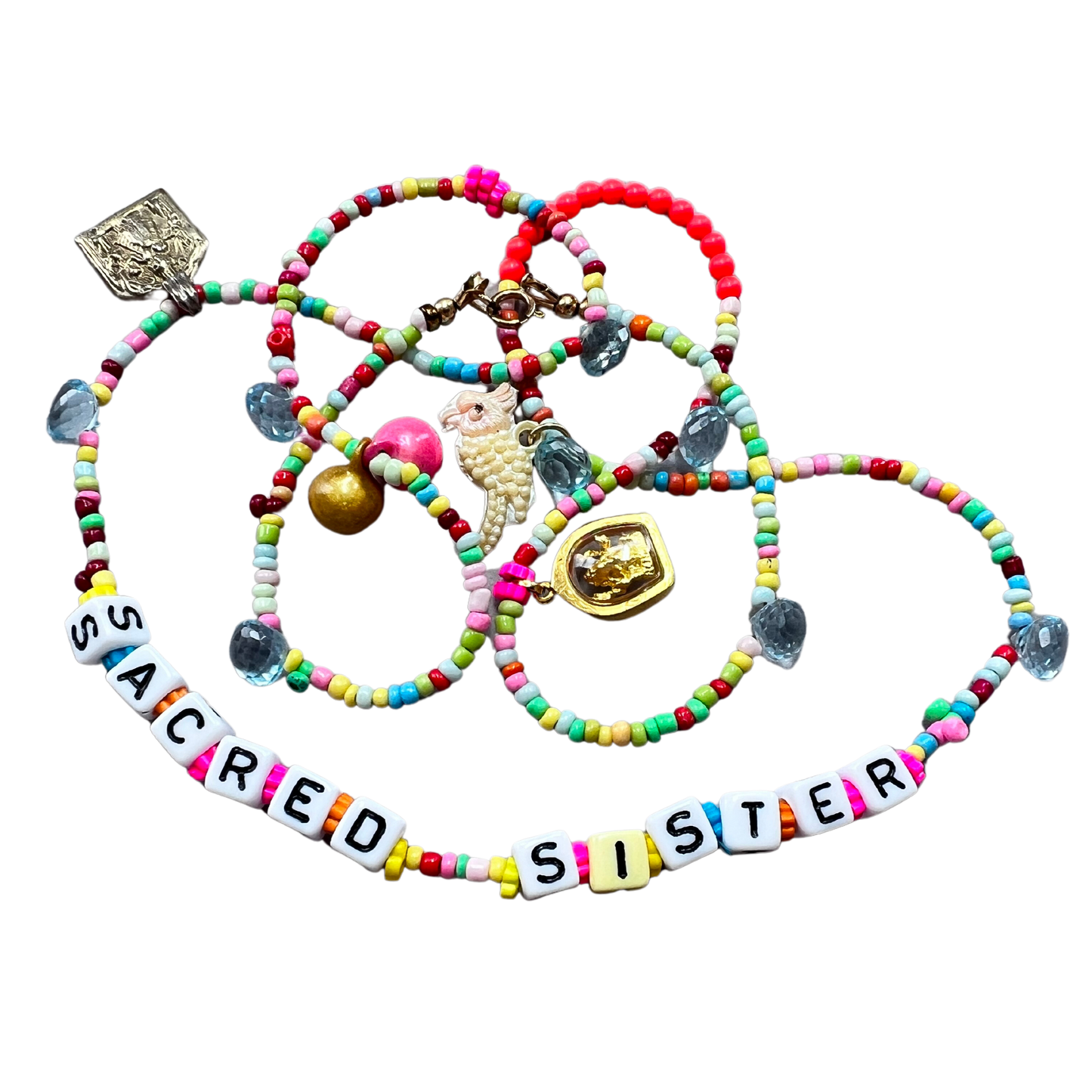 confetti necklace - sacred sister (long)
