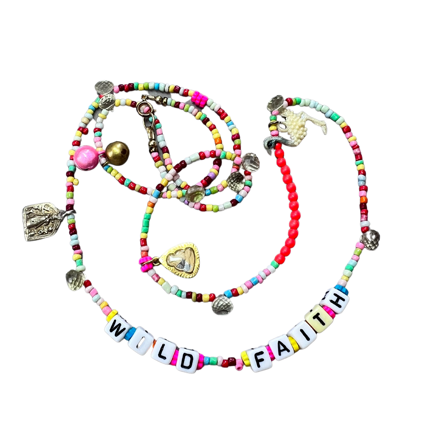 confetti necklace - wild faith (long)