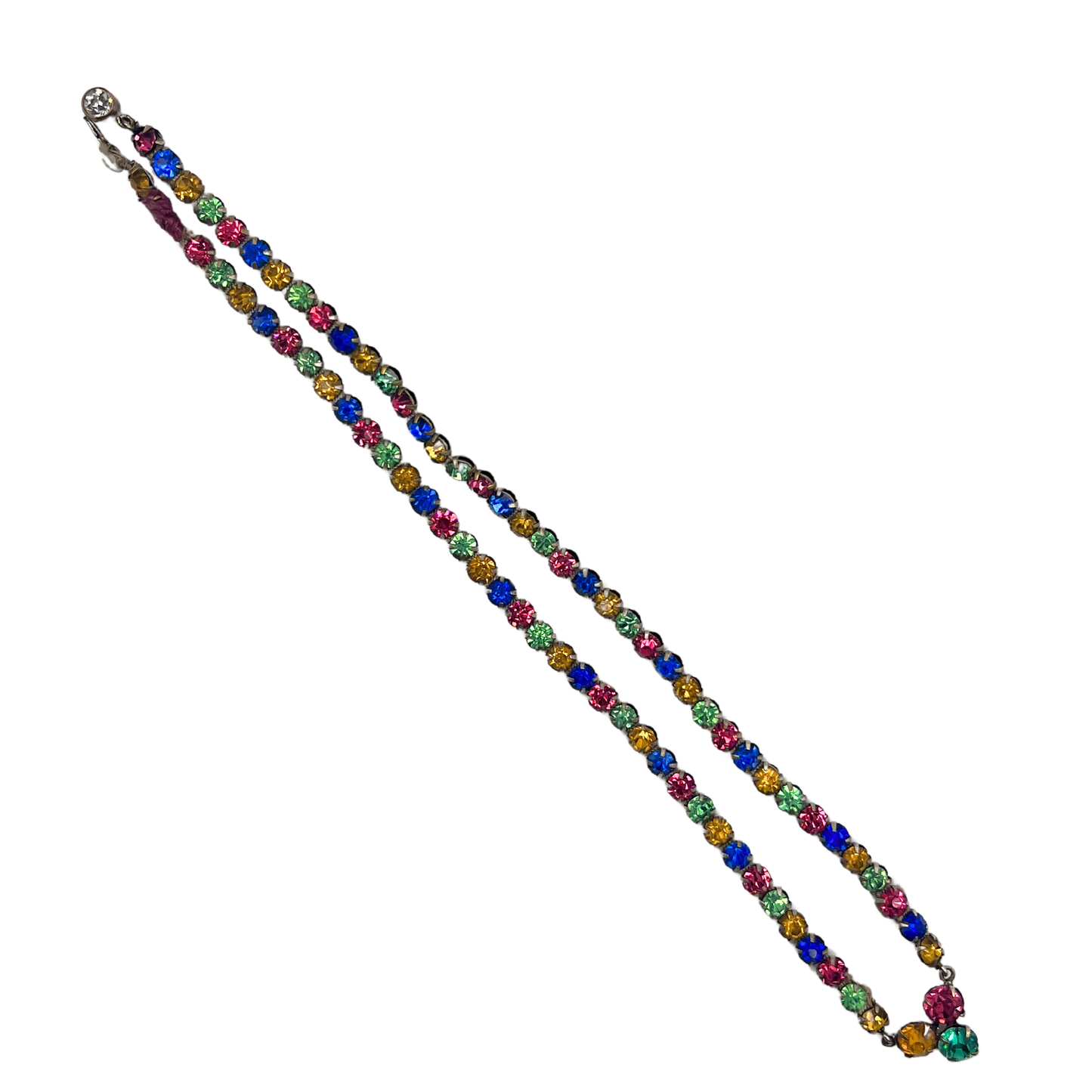 vintage 1960's coloured diamanté necklace