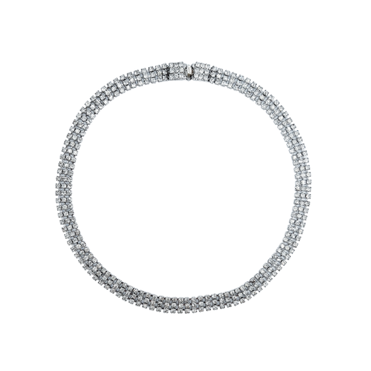 vintage 1960's diamanté triple row necklace