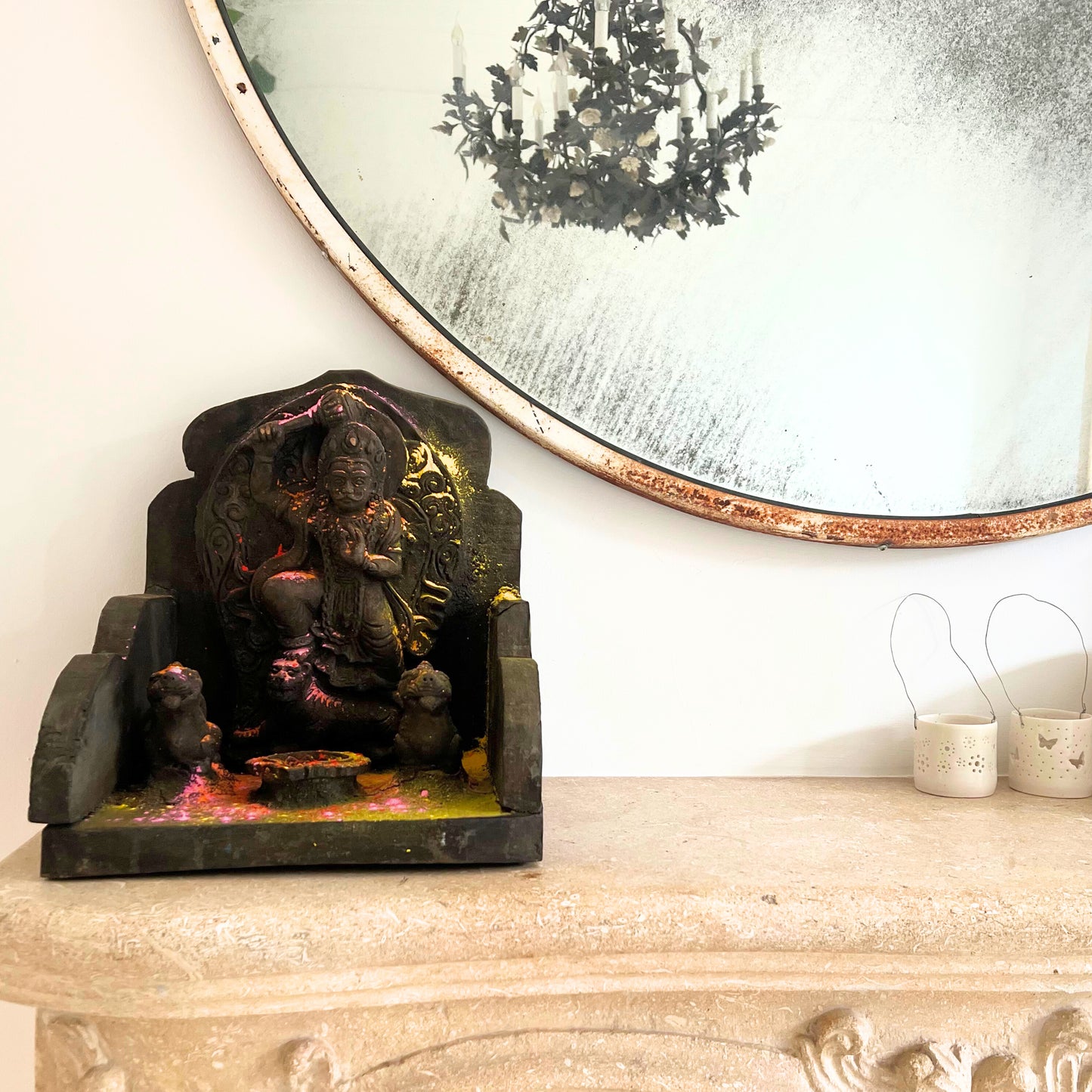 antique wooden hanuman shrine/altar