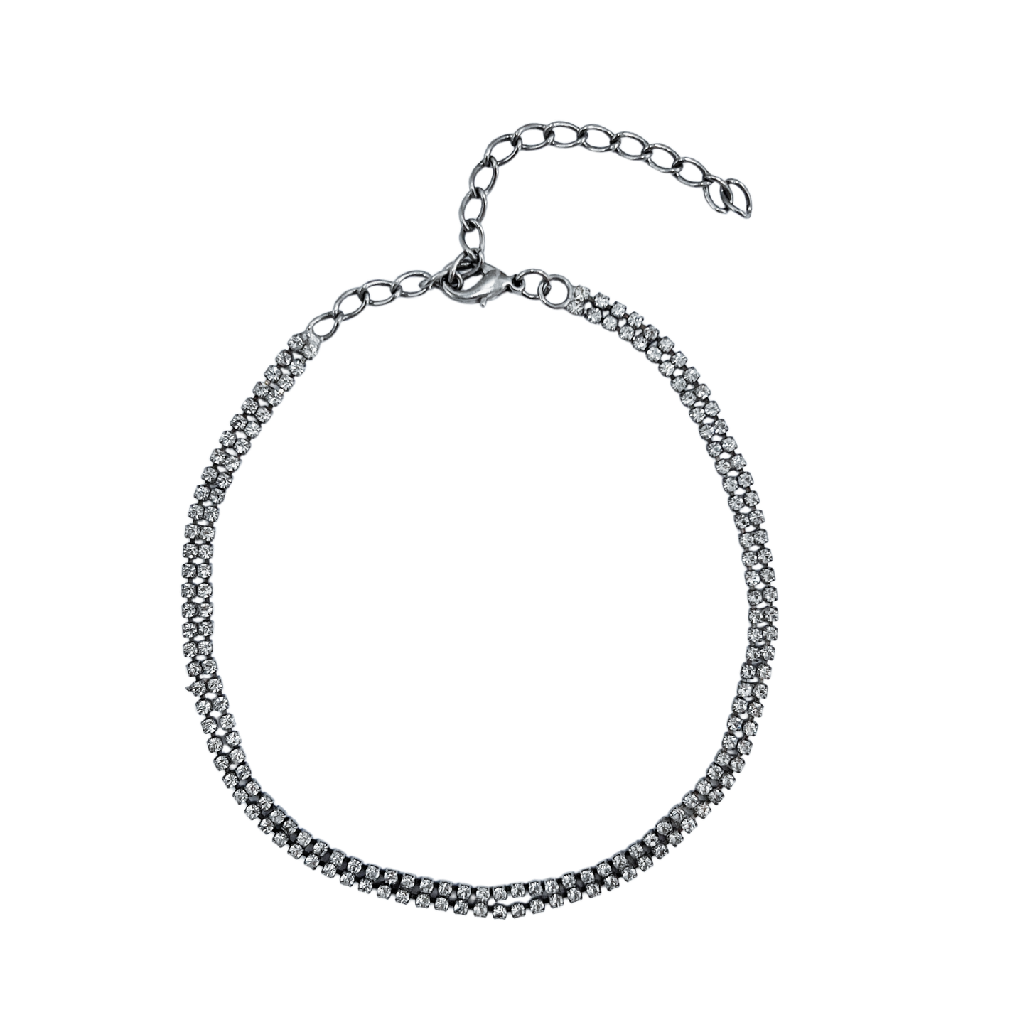 vintage 1960's diamanté mini double row necklace / choker