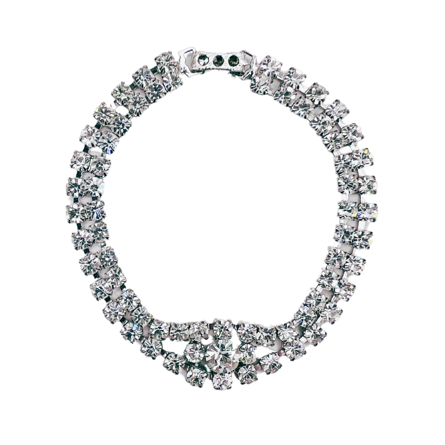 vintage 1950's diamanté bracelet with centre detail