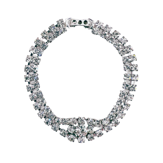 vintage 1950's diamanté bracelet with centre detail
