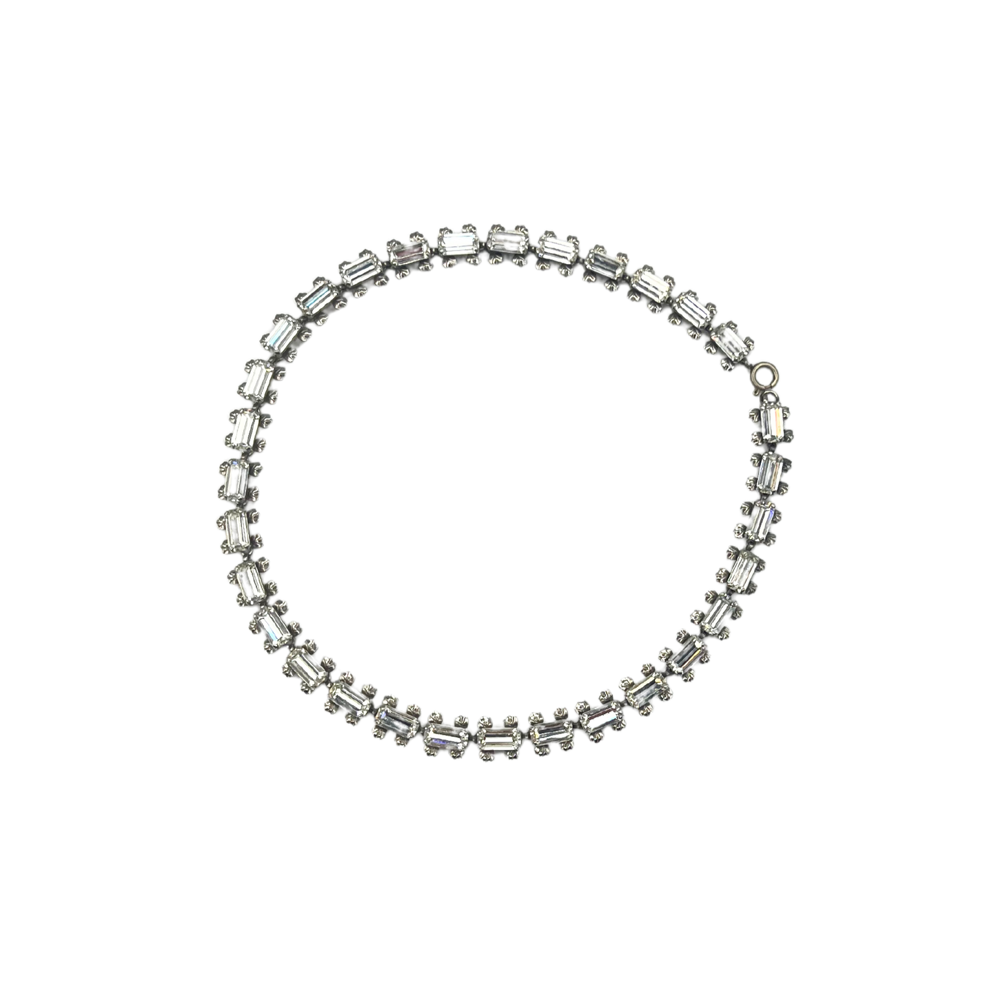 vintage diamanté rectangular necklace