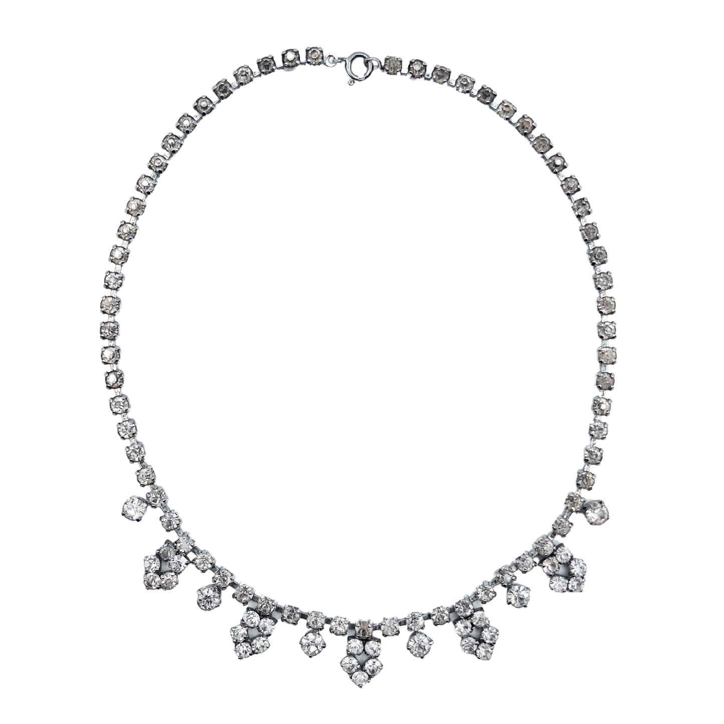 vintage 1950's diamanté necklace with droplet detail