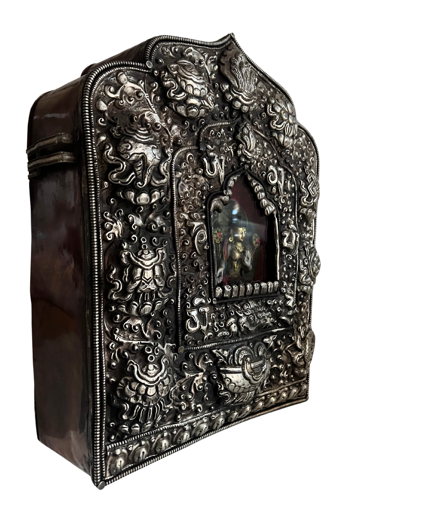 Antique Tibetan Buddha walking shrine/prayer box