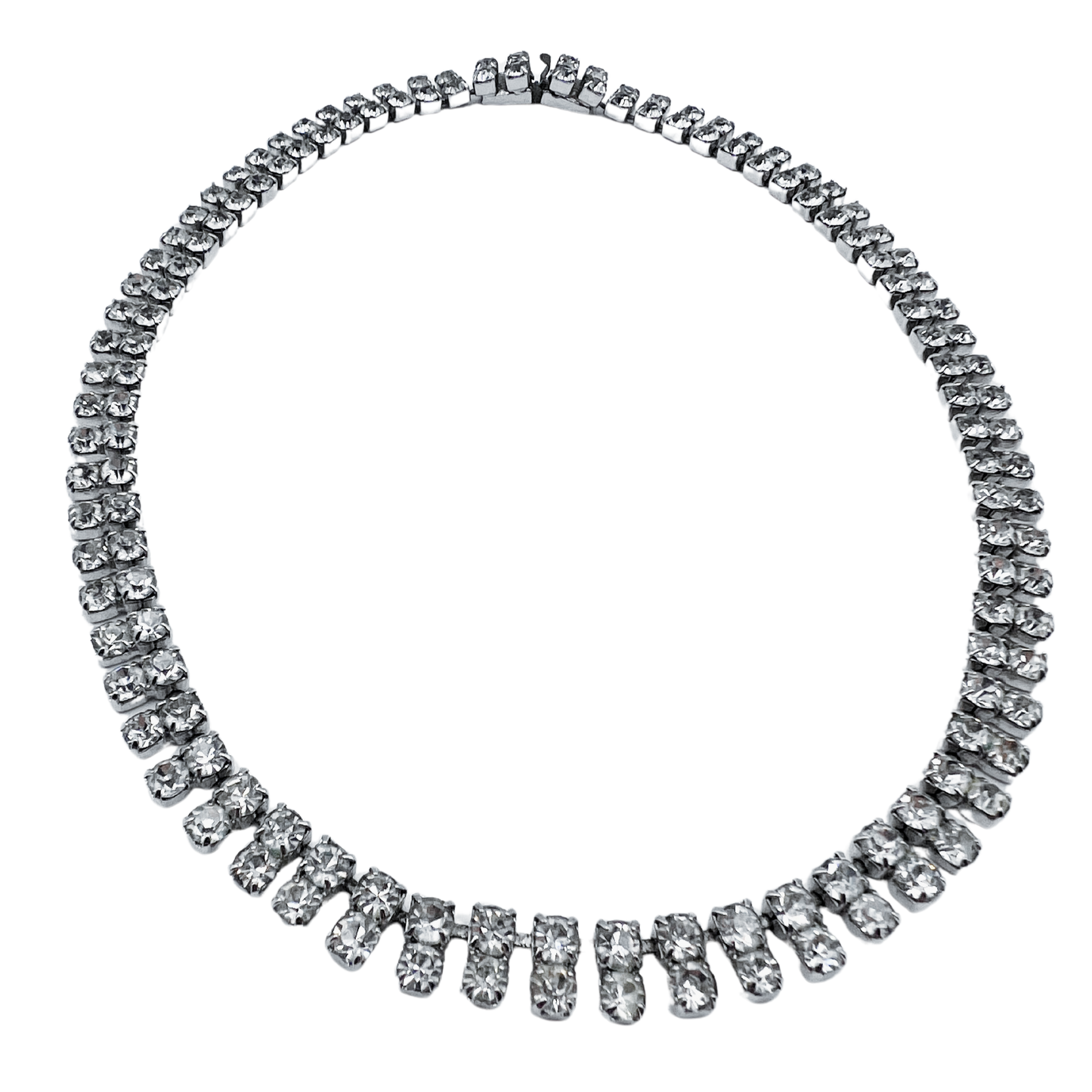 vintage 1960's diamanté double row necklace