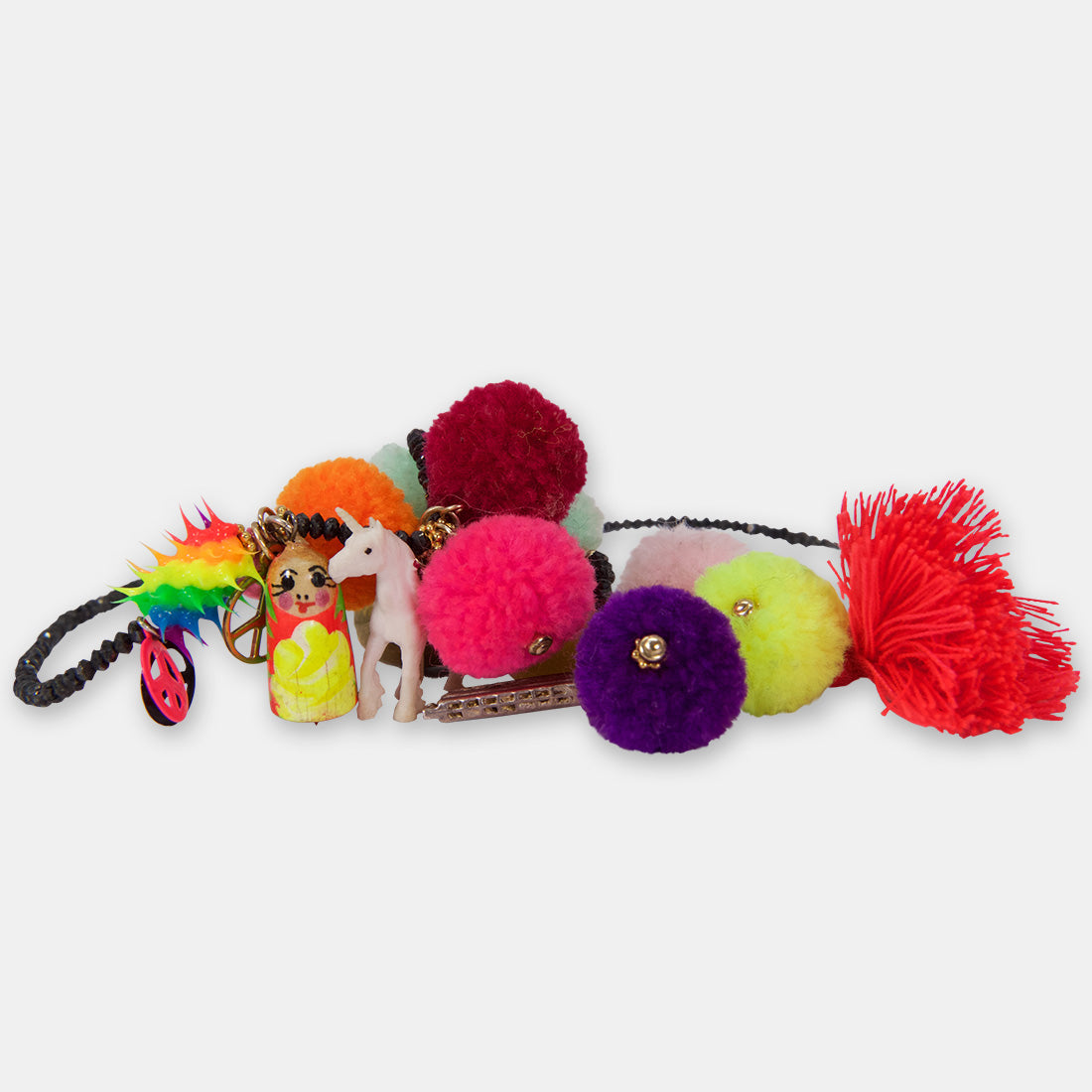 black diamond confetti necklace - love