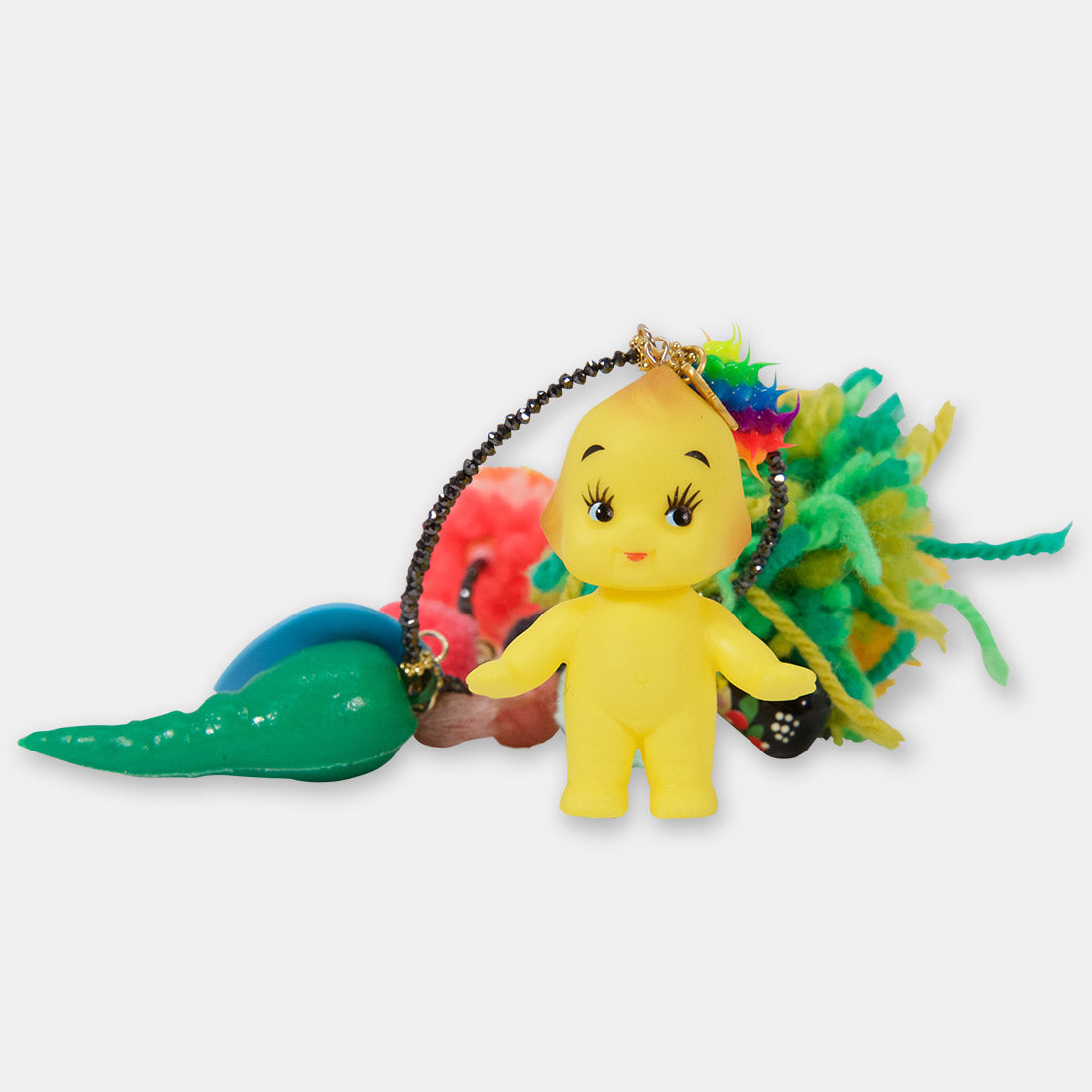 black diamond confetti necklace - pineapple pompom