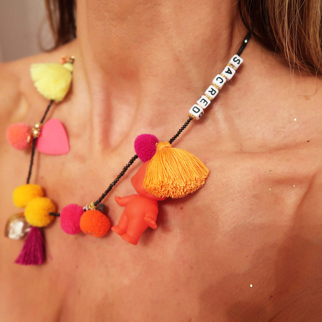 black diamond confetti necklace - sacred