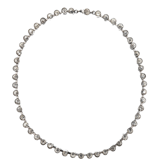 Vintage 1960's diamanté small round set necklace