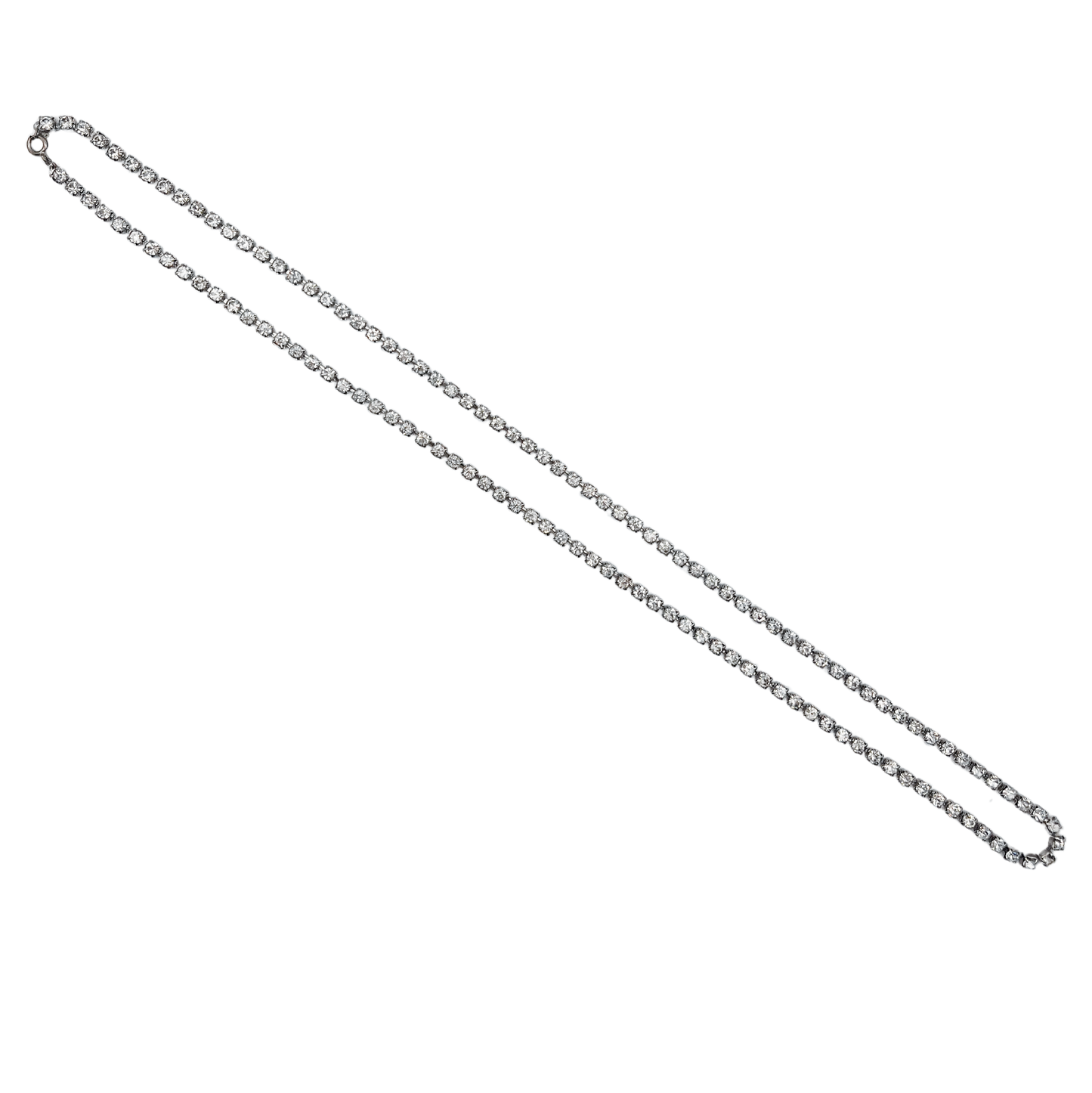 vintage 1960's diamanté long single row necklace