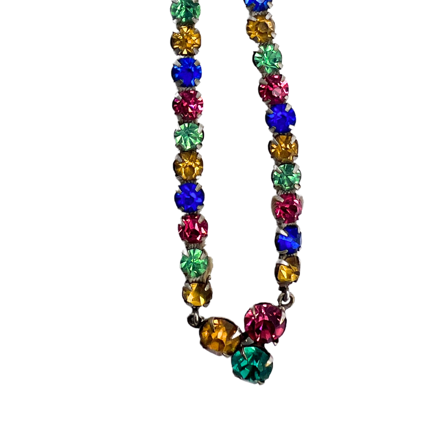 vintage 1960's coloured diamanté necklace