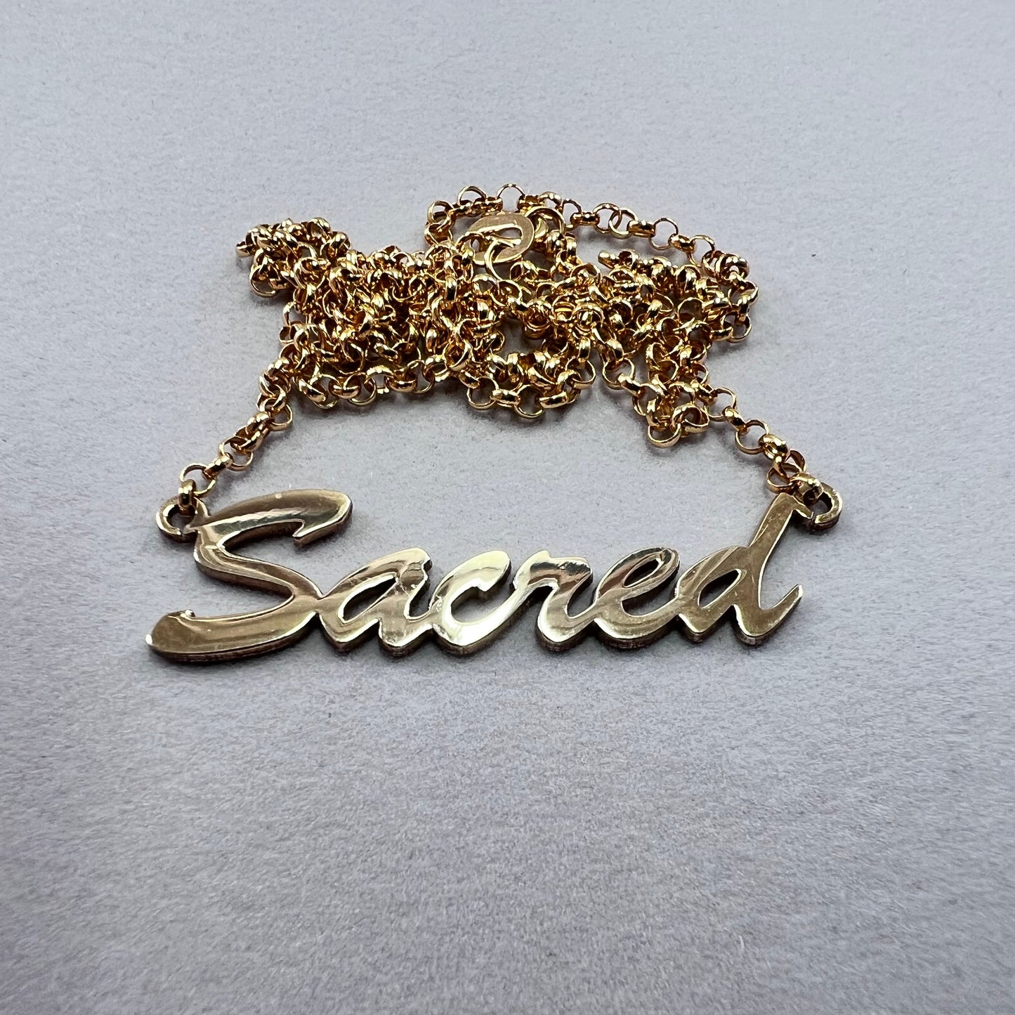 'sacred' solid 9ct gold necklace
