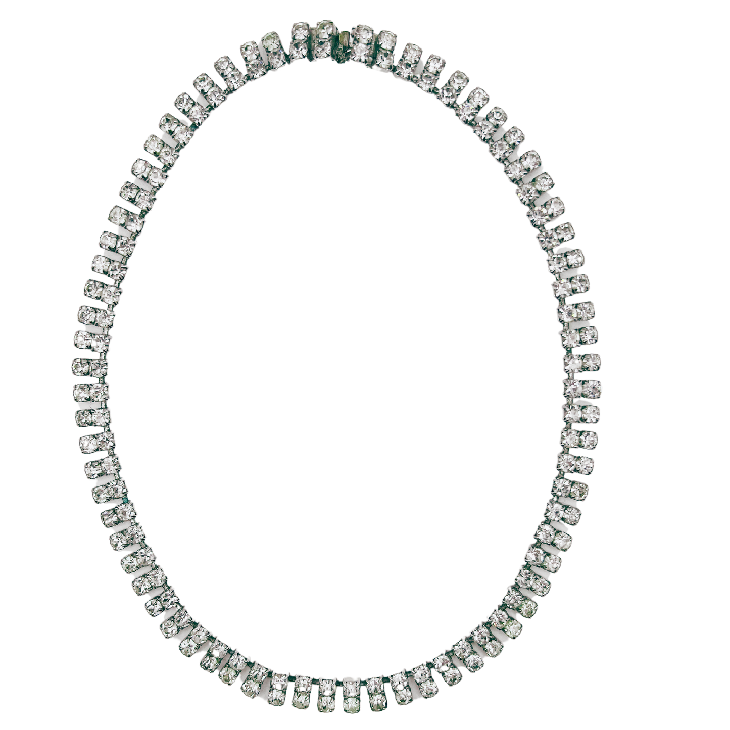 vintage 1960's diamanté double row necklace