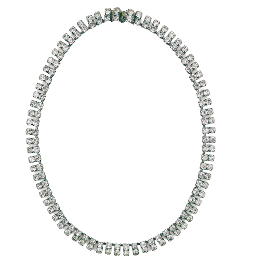 vintage 1960's diamanté double row necklace