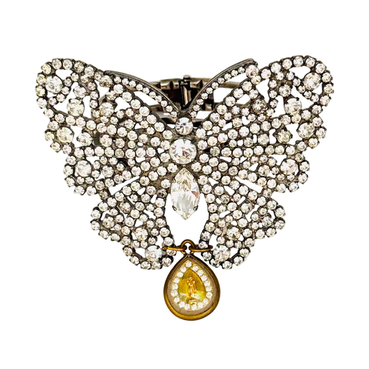 Vintage Diamanté Butterfly Cuff with Buddha Talisman