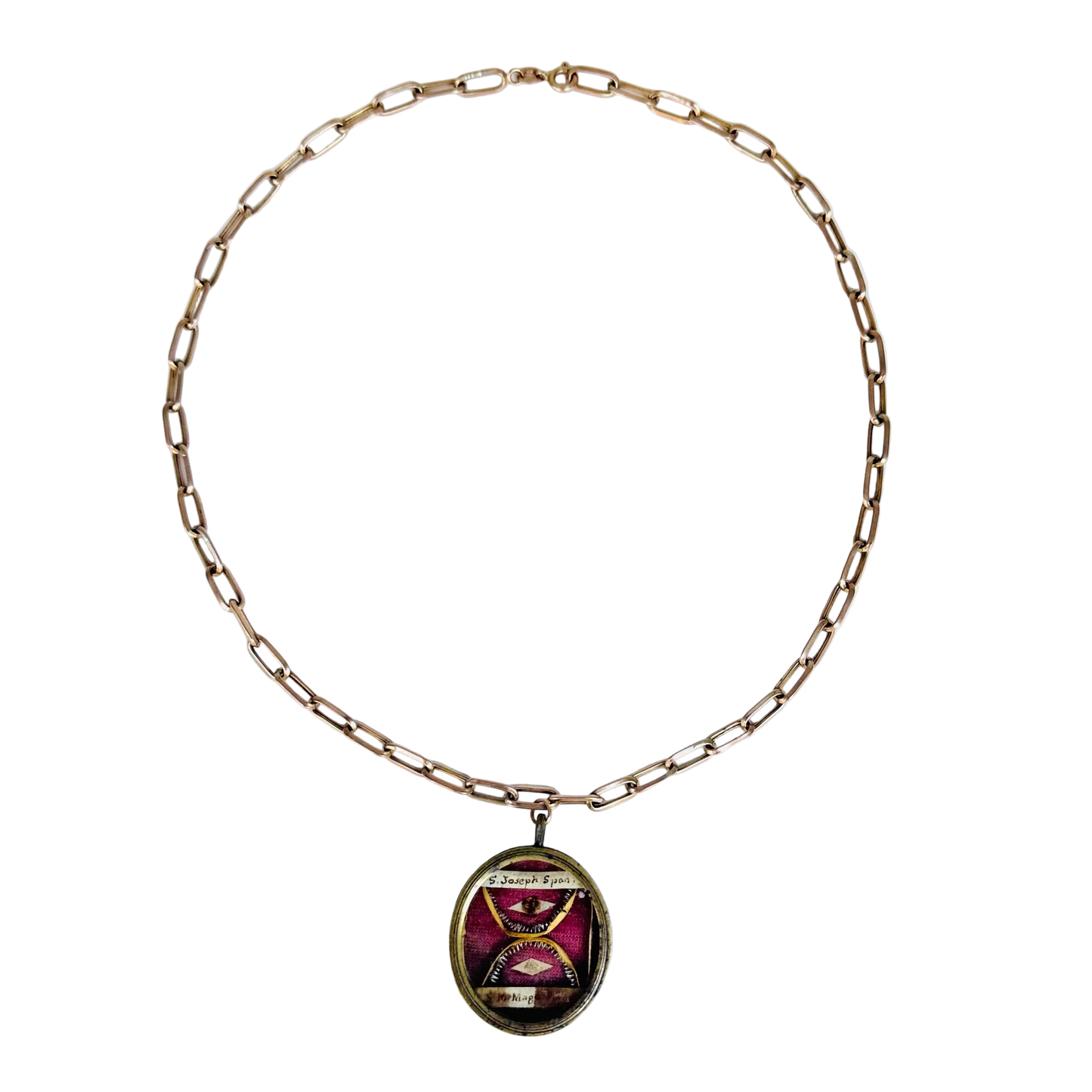 Vintage Reliquary Pendant with Relics of Saint Joseph & Saint Mary Magdalene