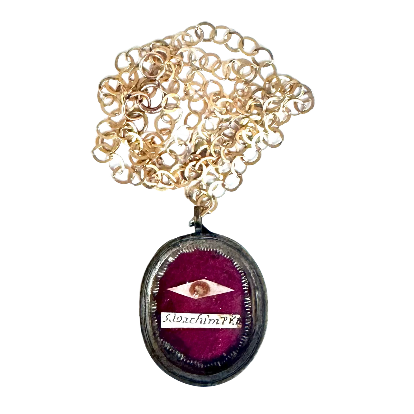 Vintage Reliquary Pendant with Relic of Saint Joachim