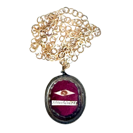 Vintage Reliquary Pendant with Relic of Saint Joachim