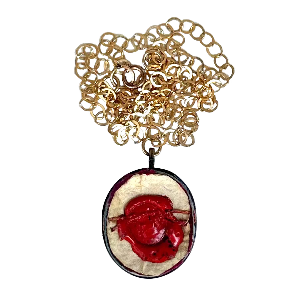 Vintage Reliquary Pendant with Relic of Saint Joachim