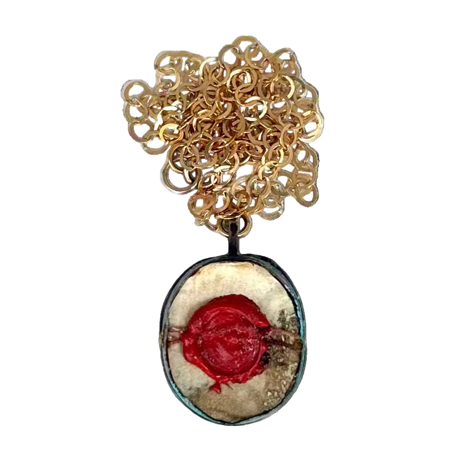 Vintage Reliquary Pendant with Relic of Saint Martin of Tours