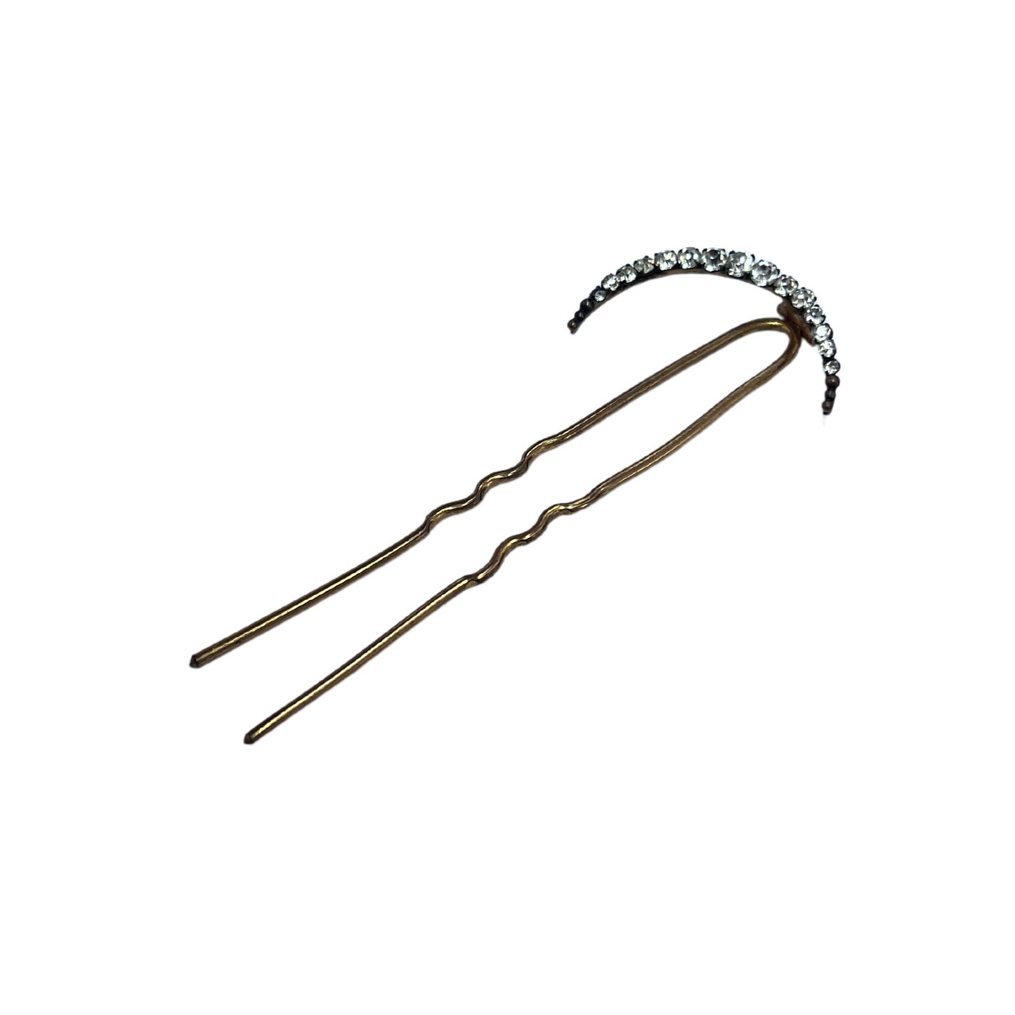 vintage half moon diamanté victorian hair clip