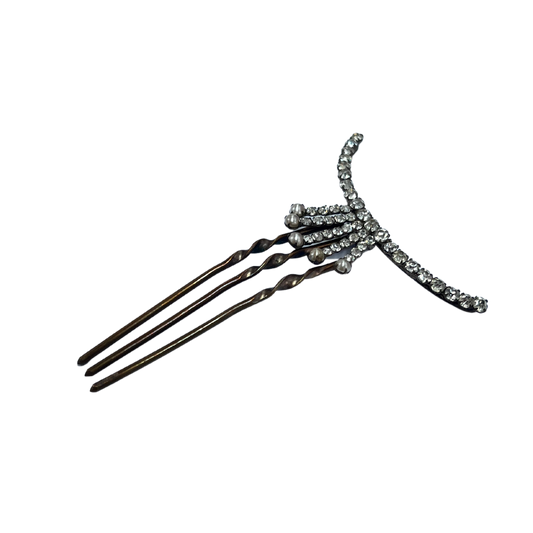 vintage diamanté victorian hair slide / tiara