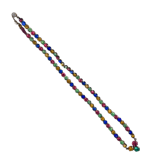 vintage 1960's coloured diamanté necklace