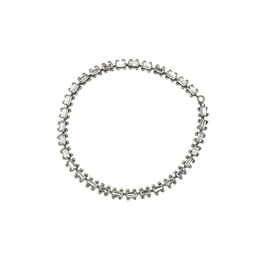 vintage diamanté rectangular necklace