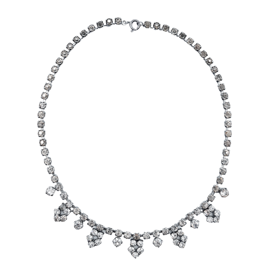 vintage 1950's diamanté necklace with droplet detail